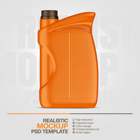 Realistic jerrycan mock up template front view psd