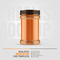 Realistic PSD template bottle packaging container food mockup