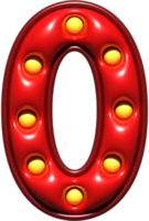 glimmend rood 3d aantal 0 png