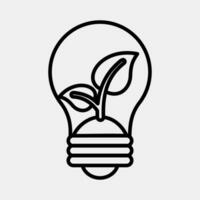 Icon eco bulb. Ecology and environment elements. Icons in line style. Good for prints, posters, logo, infographics, etc. vector