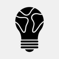 Icon earth shape bulb. Ecology and environment elements. Icons in glyph style. Good for prints, posters, logo, infographics, etc. vector