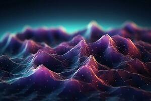 Radiant Wave Euphoria Abstract Background with Dynamic Neon Lights Generative AI photo