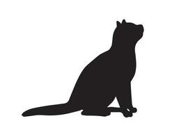 Vector flat hand drawn cat silhouette