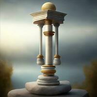 object in the form of an illustration balancing column photo