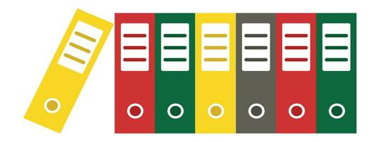 office file icon in vector and file vector and yellow , red and green file icon and vector design illustration of office table file