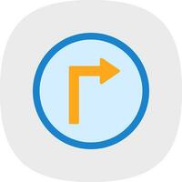 Right Turn Vector Icon Design