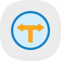 T Junction Vector Icon Design