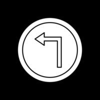 Left Turn Vector Icon Design