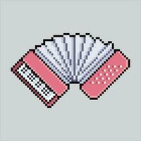 Pixel art illustration Accordion. Pixelated Accordion. Accordion music icon pixelated for the pixel art game and icon for website and video game. old school retro. vector