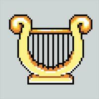 Pixel art illustration Harpa. Pixelated Harpa. Harpa music icon pixelated for the pixel art game and icon for website and video game. old school retro. vector