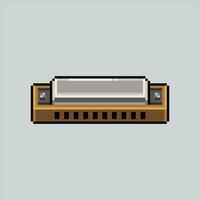 Pixel art illustration Harmonica. Pixelated Harmonica. Harmonica music icon pixelated for the pixel art game and icon for website and video game. old school retro. vector