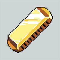 Pixel art illustration Harmonica. Pixelated Harmonica. Harmonica music icon pixelated for the pixel art game and icon for website and video game. old school retro. vector