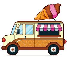 camión de comida de helado vector