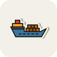 Cargo Ship Vector Icon Design