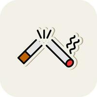 Broken Cigarette Vector Icon Design