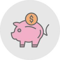 Piggy Bank Vector Icon Design