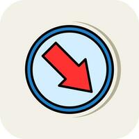 Down Right Arrow Vector Icon Design