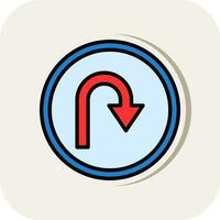 U Turn Vector Icon Design