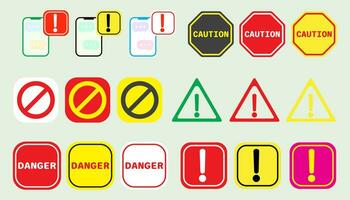 Collection icon Symbols with caution symbols. set of warning. vector