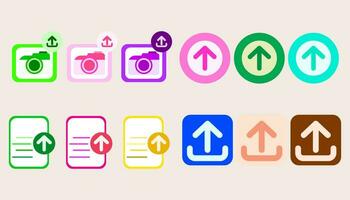 Collection icon data upload data loading symbol. set of upload. vector