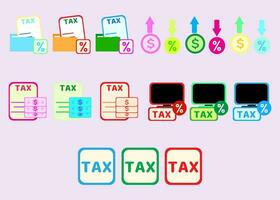 Collection Active icons for taxes, tax idea analysis and calculations.. set of Tax. vector