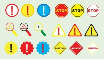 Collection icon Symbols with caution symbols. set of warning. vector