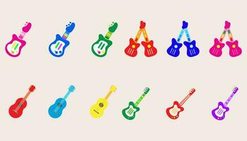 colección juguete guitarra, divertido para niños juguetes.set de guitarra. vector