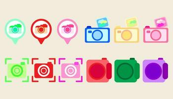 Collection Camera icon.Set of Camera for design work vector