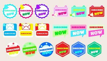 Collection icon Subscribe button. set of Subscribe. vector