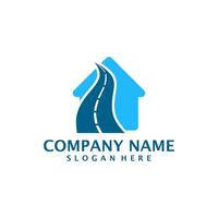 House Road logo design vector. Home Road logo design template concept vector