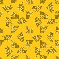 Man with Chart or Graph vector concept yellow line seamless pattern