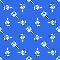 Magnifying Glass with Man vector blue seamless pattern