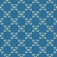 People in Five Circles vector Sociology blue seamless pattern