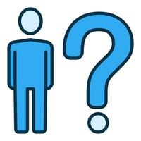 Question Mark and Man vector concept blue icon