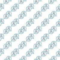 People in Speech Bubble vector Speaking concept line seamless pattern
