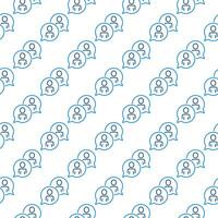 People in Speech Bubble vector Speaking concept line seamless pattern