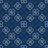 Puzzle with Man vector Sociology Science concept linear blue seamless pattern