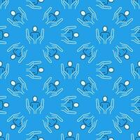 Hands with Man vector concept blue seamless pattern