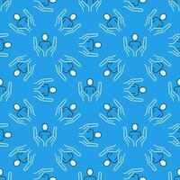 Hands with Man vector concept blue seamless pattern