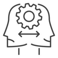 Sociology vector Face with Cog Wheel concept thin line icon