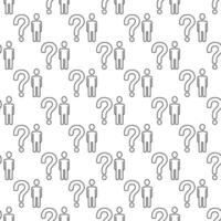 Man with Question Mark vector concept outline seamless pattern