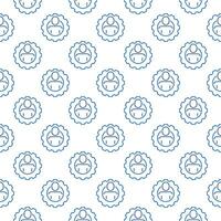 Gear with Man vector concept line seamless pattern