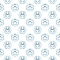 Gear with Man vector concept line seamless pattern