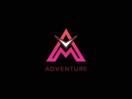 Adventure letter A logo design vector