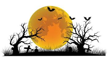 background halloween with fullmoon vector