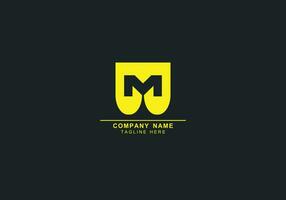 M or MM minimal and negative space logo vector