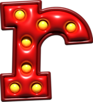 Shiny Red 3D Lowercase Letter R png