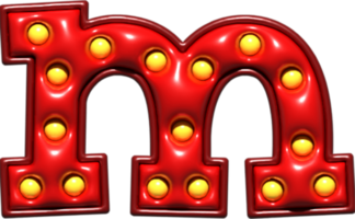 brillant rouge 3d minuscule lettre m png