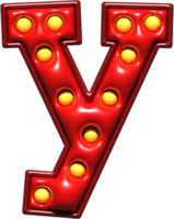 Shiny Red 3D Lowercase Letter Y png