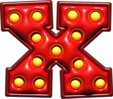 Shiny Red 3D Lowercase Letter X png